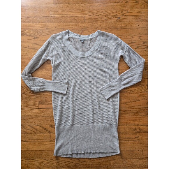James Perse Wool Cashmere Tunic Sweater Size Medium Open Knit Gray Long - Picture 1 of 7